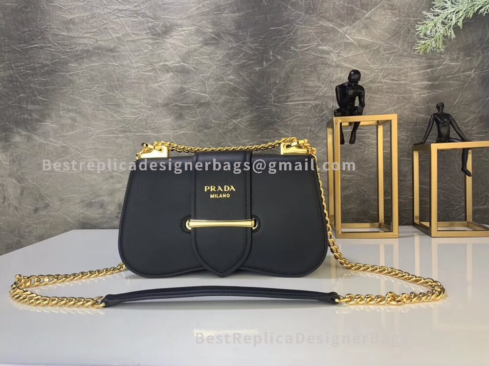 Prada Sidonie Black Leather Shoulder Bag GHW 184